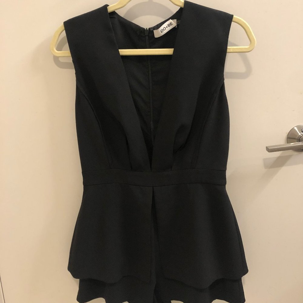 Black Low Cut Romper
